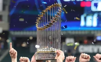 2022 World Series trophy lifted by the Houston Astros