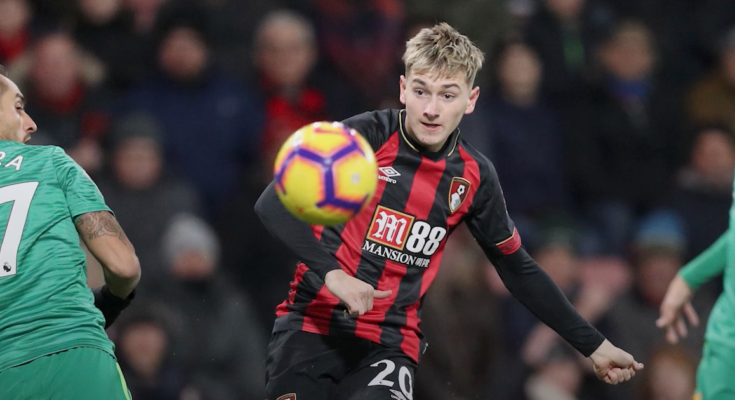 David Brooks in Bournemouth colours, playing against Watford