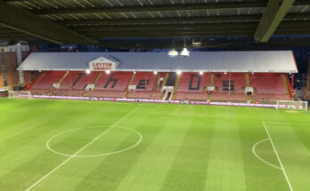 Photo of Leyton Orient's East Stand taken from the press box.