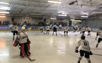 The Ssolent Devils warming up at Planet Ice in Gosport.