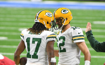 Davante Adams with his old teammate Arron Rodgers