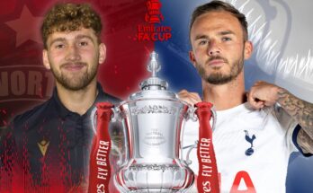 Tamworth vs Tottenham in the third round of the FA Cup graphic.