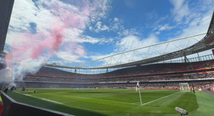 Moments before kick off at the semi-final between Arsenal and Lyon last season in the UWCL.