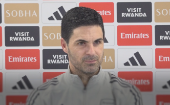 Arsenal manager Mikel Arteta giving a press conference