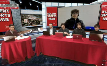 Soccer Night presenter and four pundits in studio on 17 February 2026