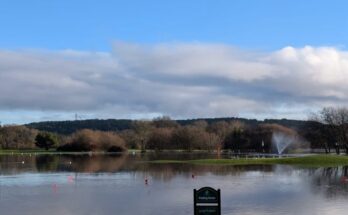Iford Gold Centre flooded due to the months of continuous rain.