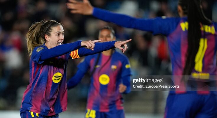 Alexia Putellas of FC Barcelona celebrates a goal during the Spanish Women League, Liga F, football match played between Real Madrid and FC Barcelona at Alfredo Di Stefano stadium on March 29, 2026, in Valdebebas, Madrid, Spain. (Photo By Dennis Agyeman/Europa Press via Getty Images)
