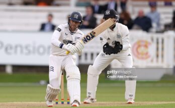 LONDON, ENGLAND - APRIL 03: Leus du Plooy of Middlesex bats during the Rothesay County Championship Division 2 match between Middlesex and Gloucestershire at Lord's Cricket Ground on April 03, 2026 in London, England. (Photo by Alex Davidson/Getty Images)