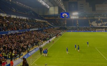 Chelsea FC Women celebrate a goal at Stamford Bridge