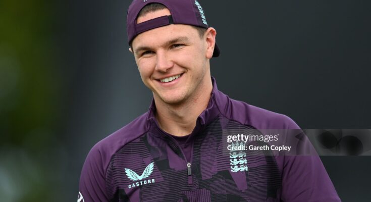 DUBLIN, IRELAND - SEPTEMBER 16: Sonny Baker of England during a nets session at Malahide Cricket Club on September 16, 2025 in Dublin, Ireland. (Photo by Gareth Copley/Getty Images)
