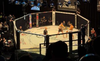 Fighters in the Octagon at Cage Warriors London