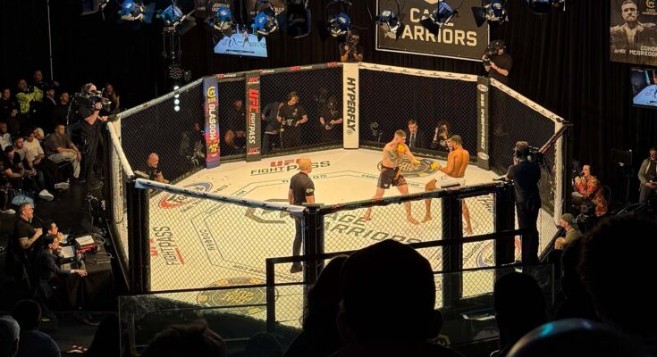 Fighters in the Octagon at Cage Warriors London