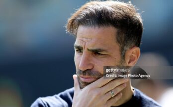 UDINE, ITALY - APRIL 06: Cesc Fabregas of Como react with disappointment during the Serie A match between Udinese Calcio and Como 1907 at Stadio Friuli on April 06, 2026 in Udine, Italy. (Photo by Image Photo Agency/Getty Images)